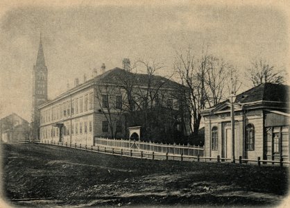 Das Grand Hotel und das ehemalige Bethaus um 1900
