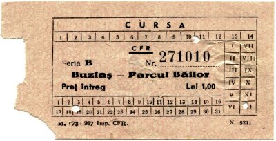 Mit dieser Fahrkarte ist Erwin Strubert am Abend des 19. Dezember 1960, (an einem Montag) mit der „Kleinen Bahn“ vom Kurpark zum Busiascher Bahnhof gefahren um dort den Abendzug nach Temesvar zu erreichen